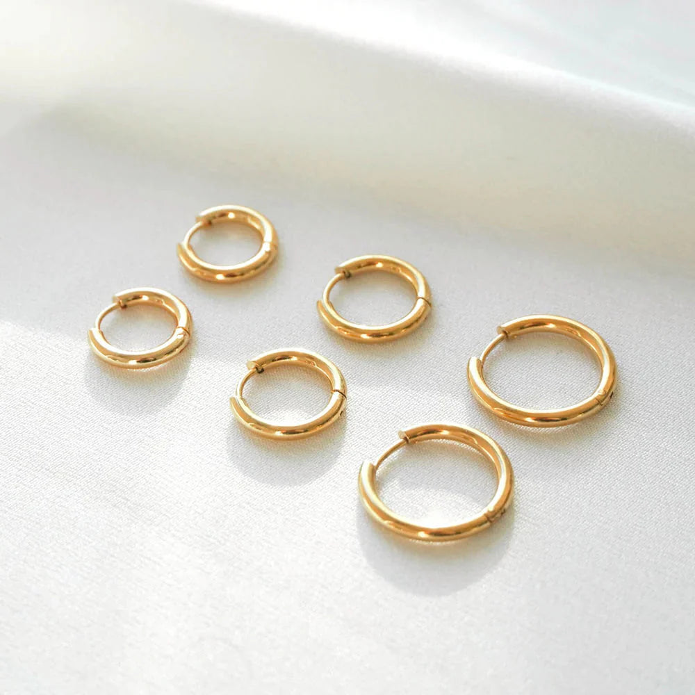 Classic Round Hoops Earrings Set