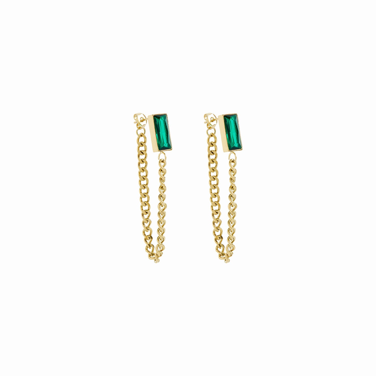 Emerald Cuban Dangle Earrings