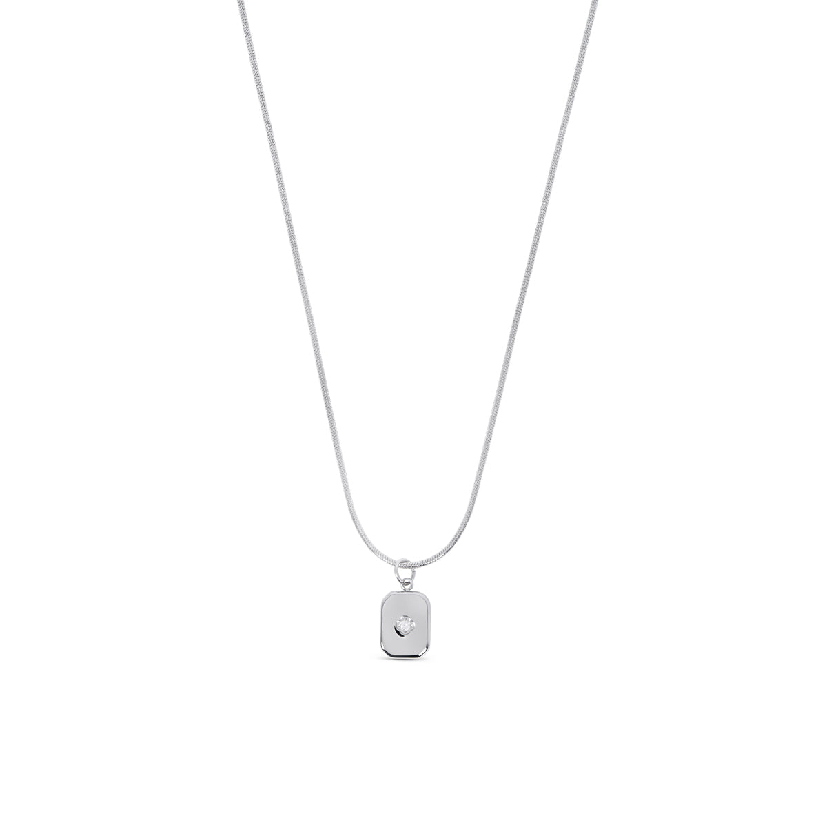 Nautical Stone Pendant Necklace - Silver