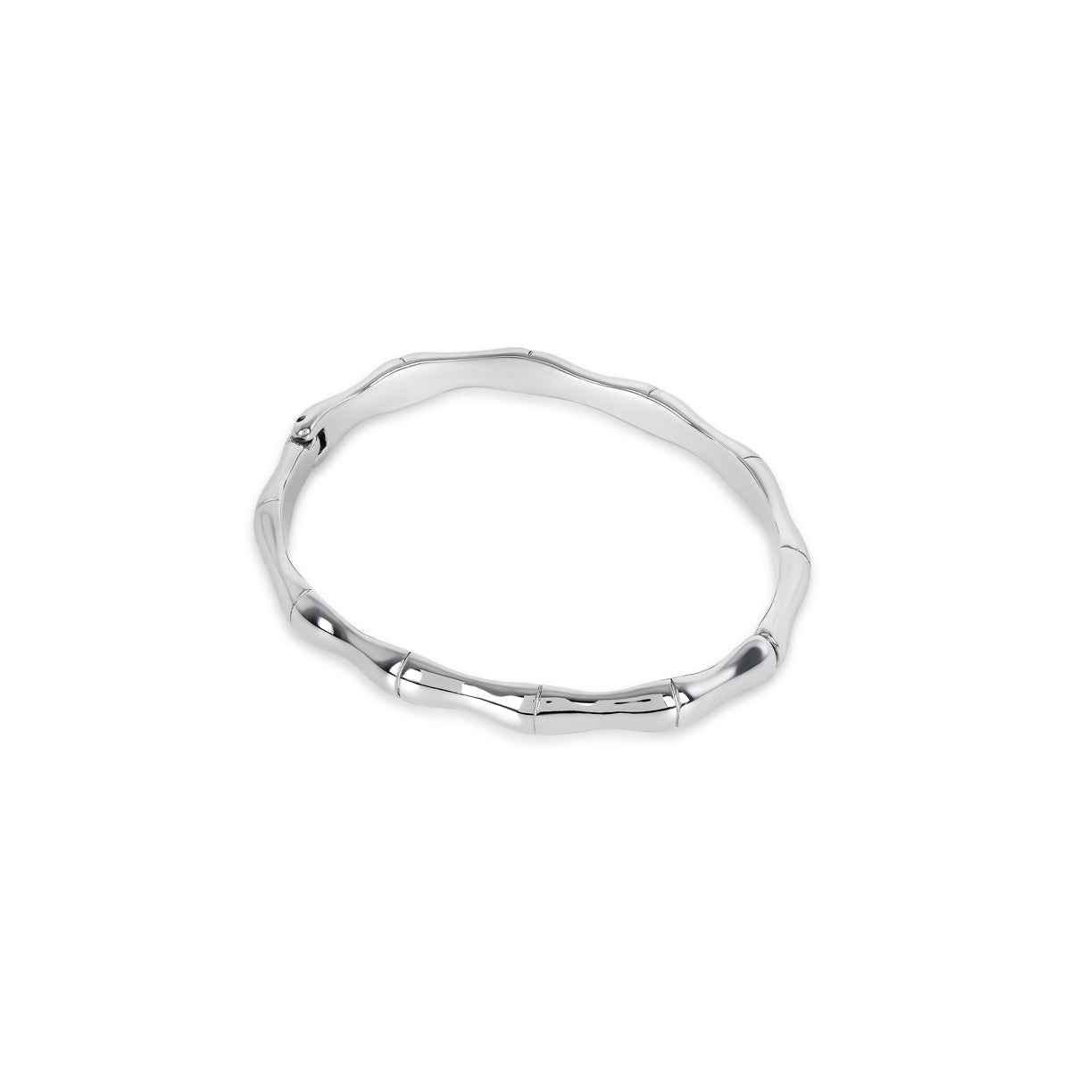 Bamboo Bangle Bracelet - Silver