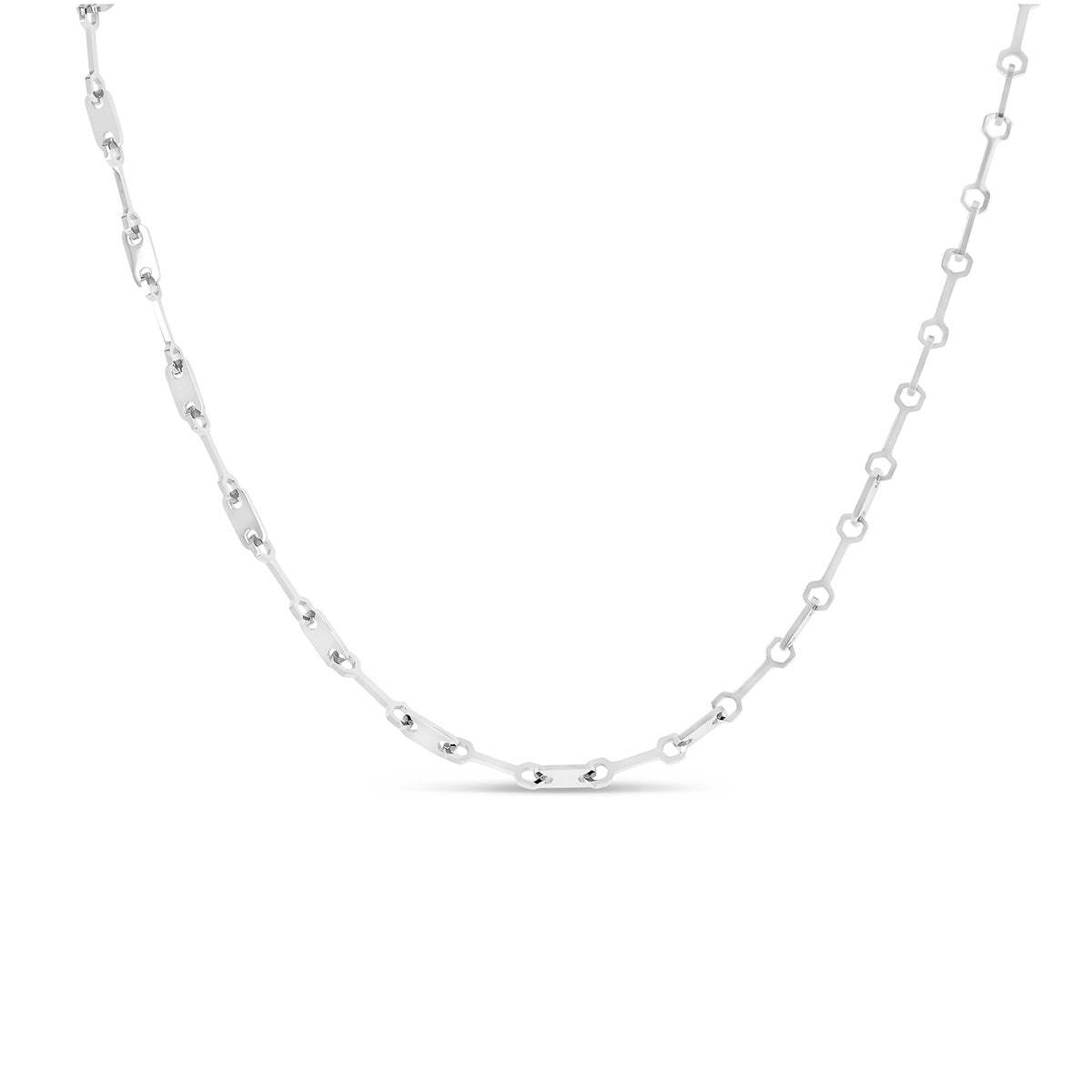 Tablet Clip Chain Necklace - Silver