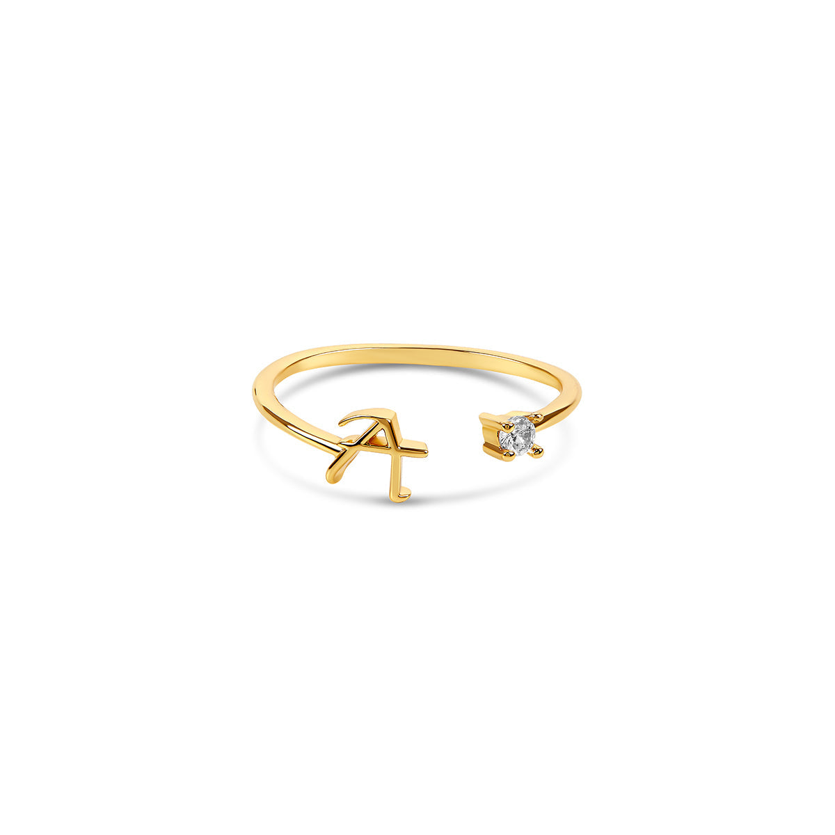 Scripture Stone Initial Adjustable Ring