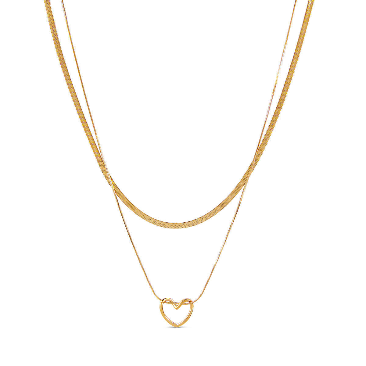 Woven Heart Layered Necklace