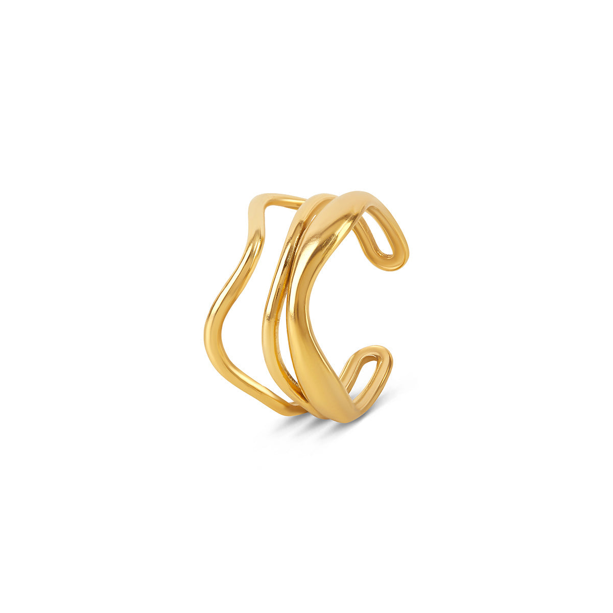 Layered Sculpture Adjustable Ring
