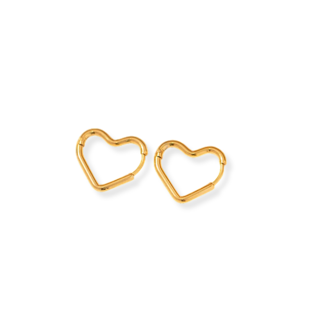 Helena Heart Hoops Earrings