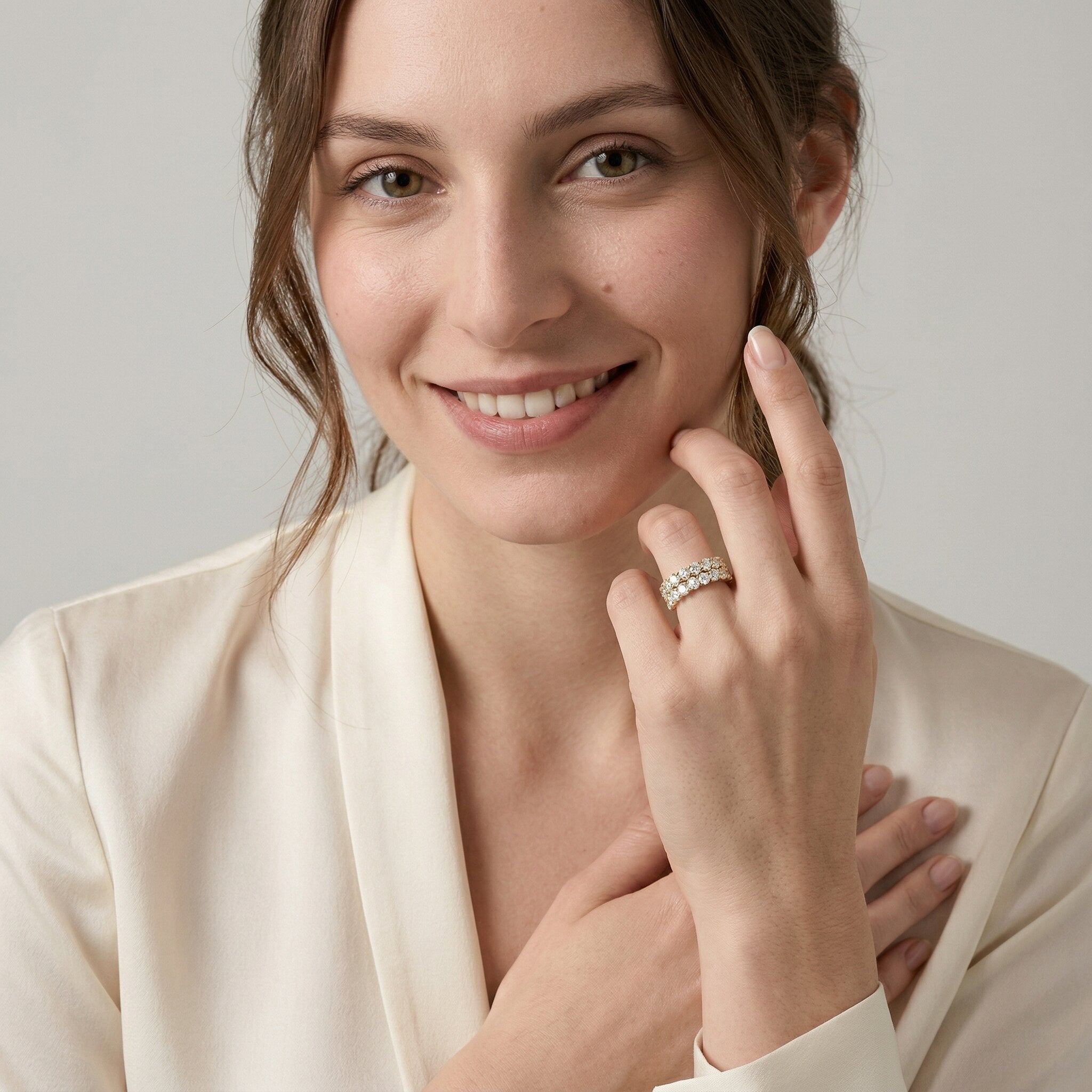 Cassandra Studded Gold Ring