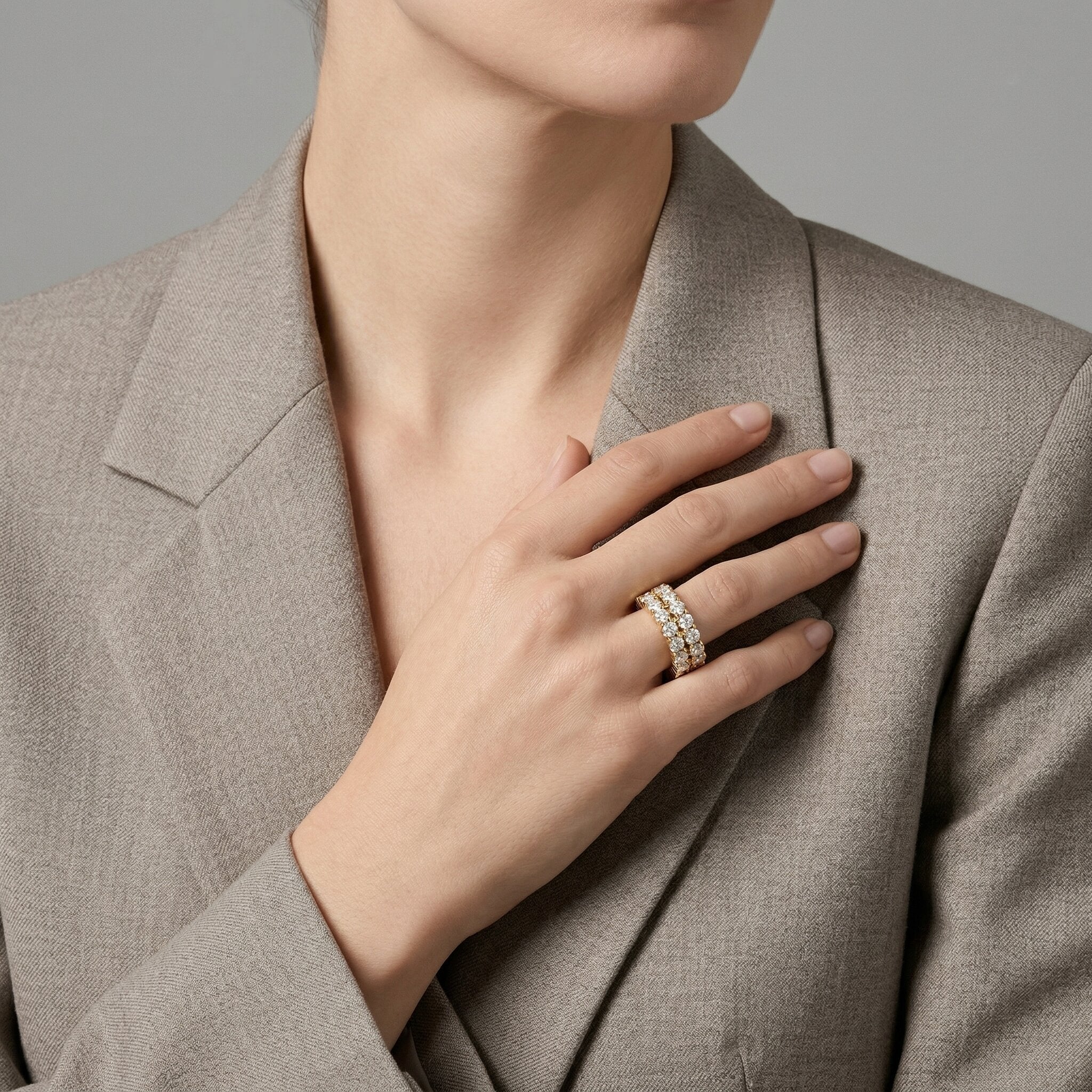 Cassandra Studded Gold Ring