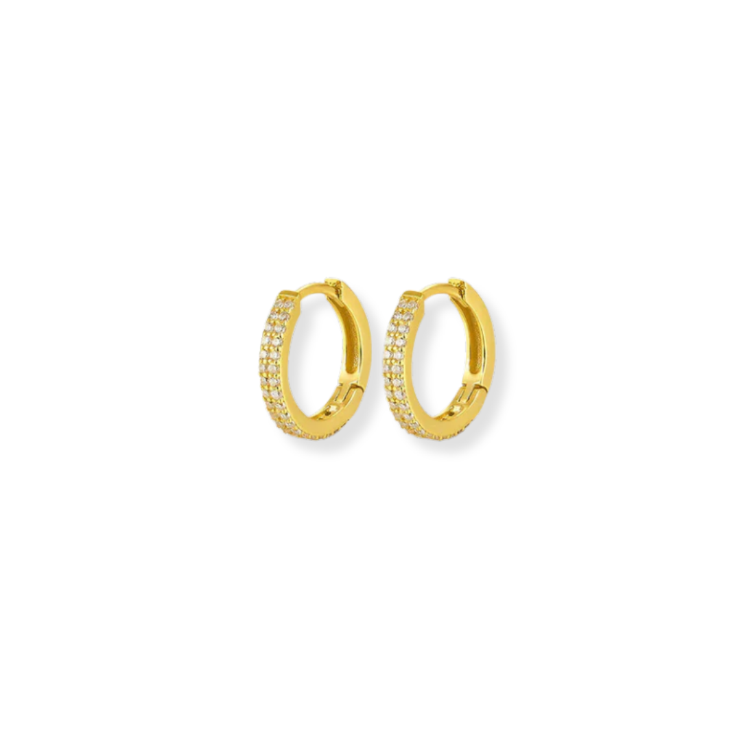 Cathy Paved Hoop Earrings
