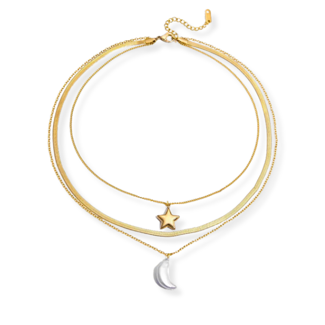 Cirra Sun & Moon Layered Necklace