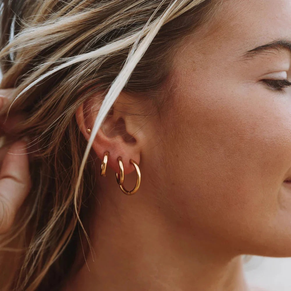 Classic Round Hoops Earrings Set