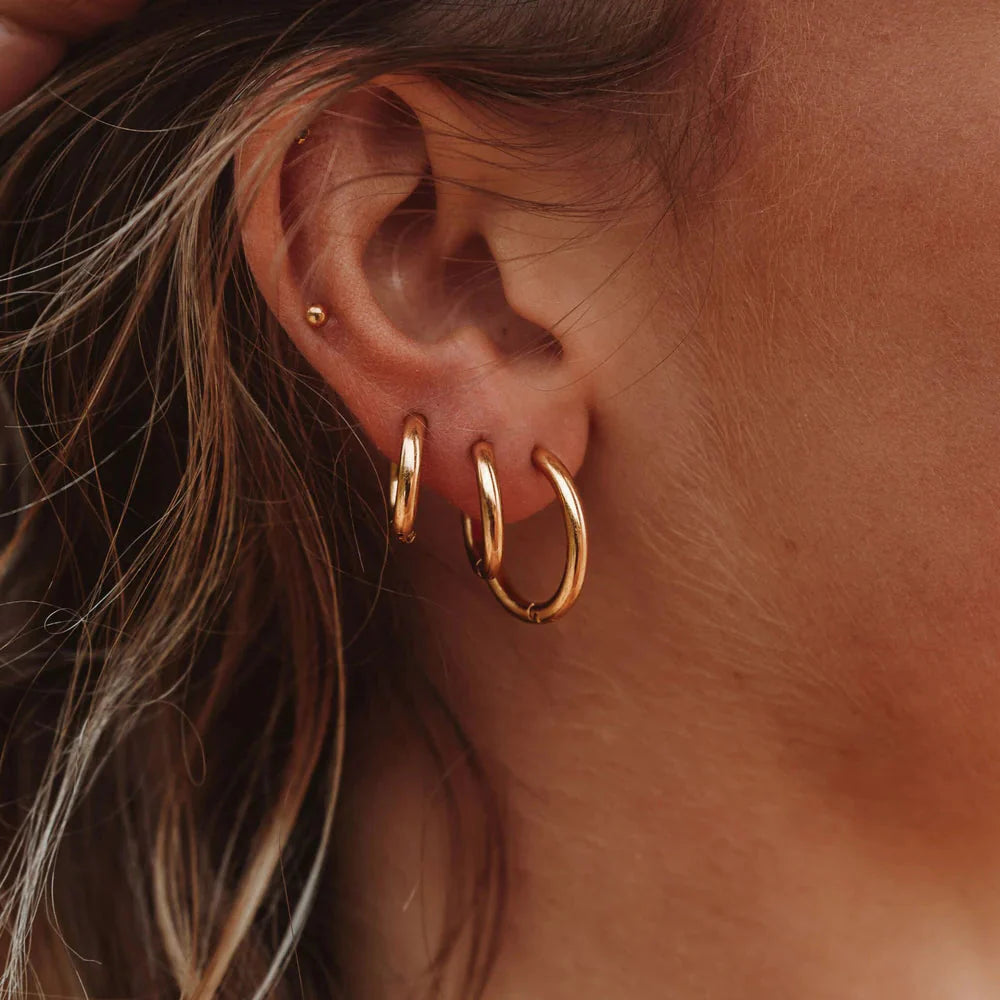 Classic Round Hoops Earrings Set