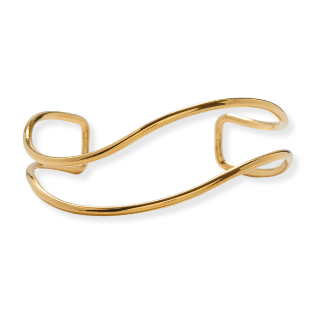 Aurélie Wave Gold Bangle