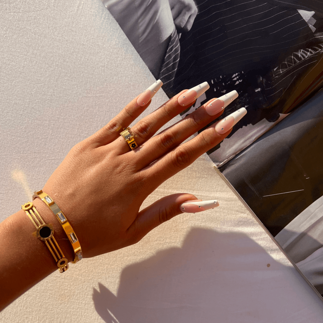 Flower Lock Charm Ring