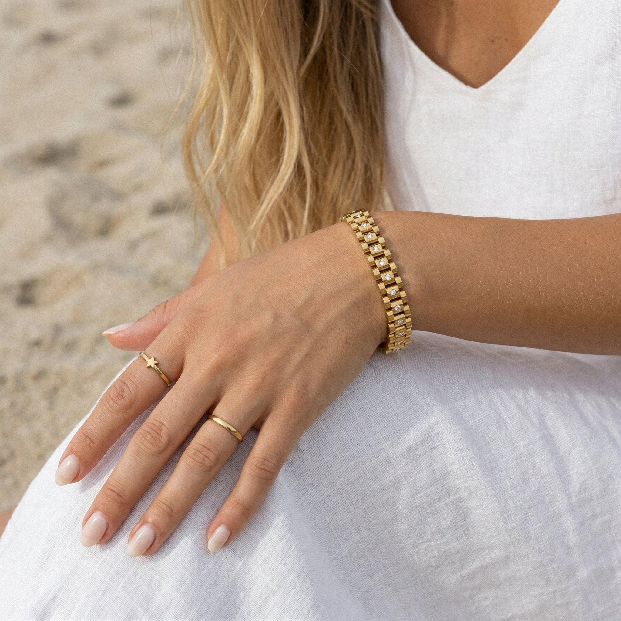 Gold Watchband Bracelet