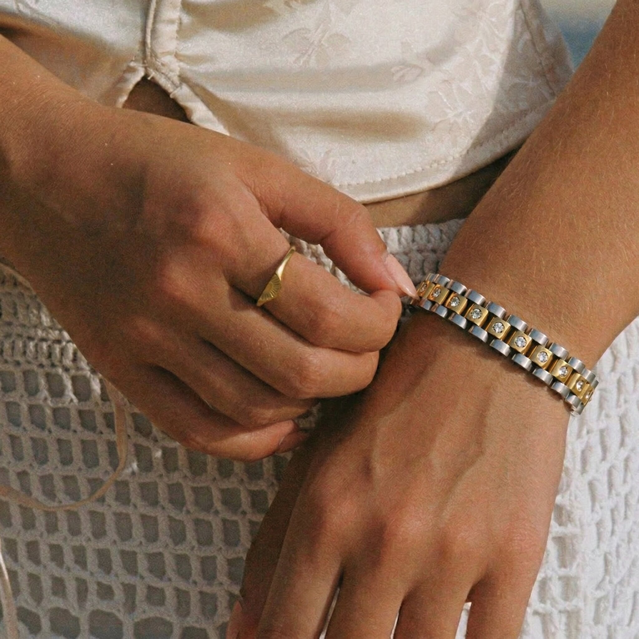 Gold Watchband Bracelet