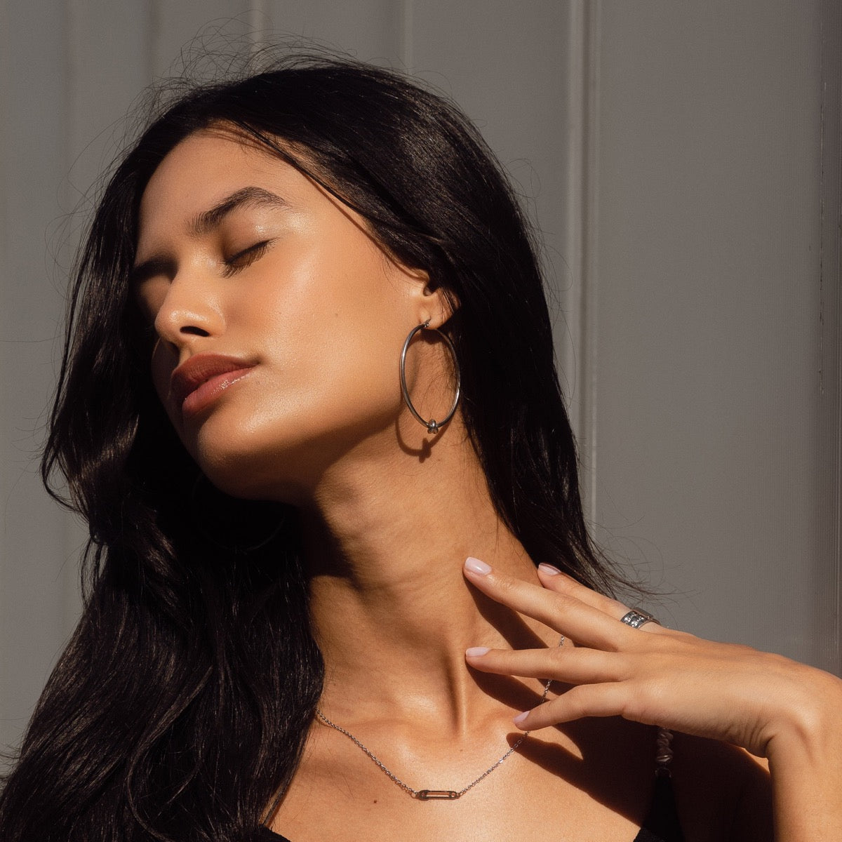 Knotted Hoop Earrings - Silver