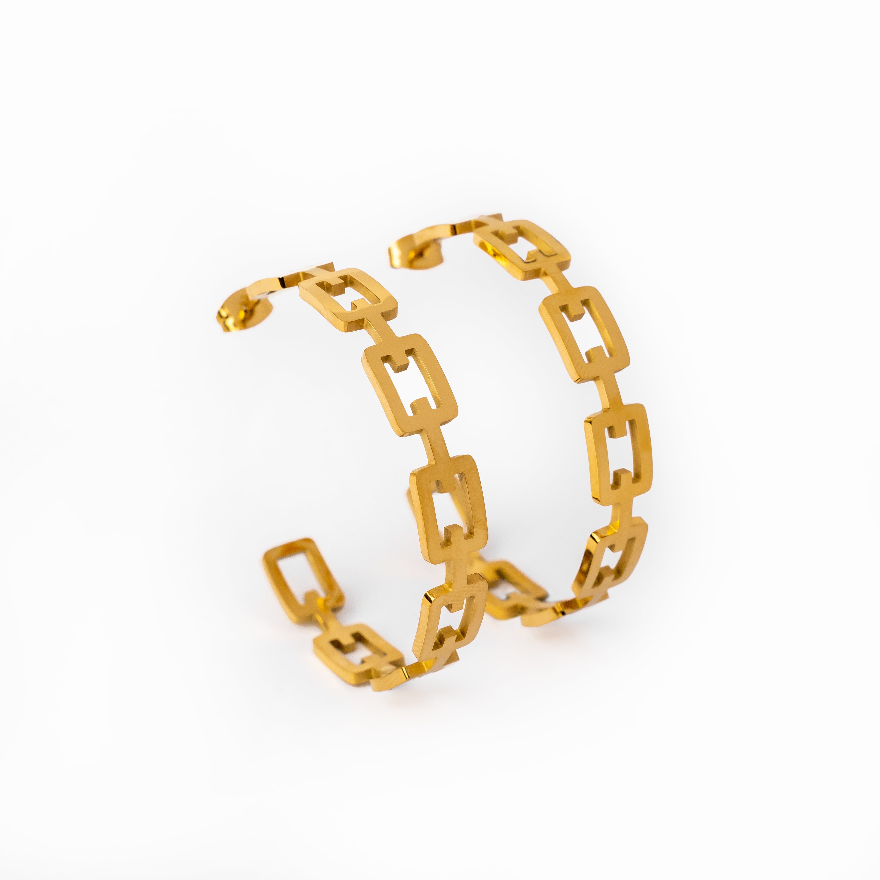 Geometric Hoop Earrings 18K Gold Plated