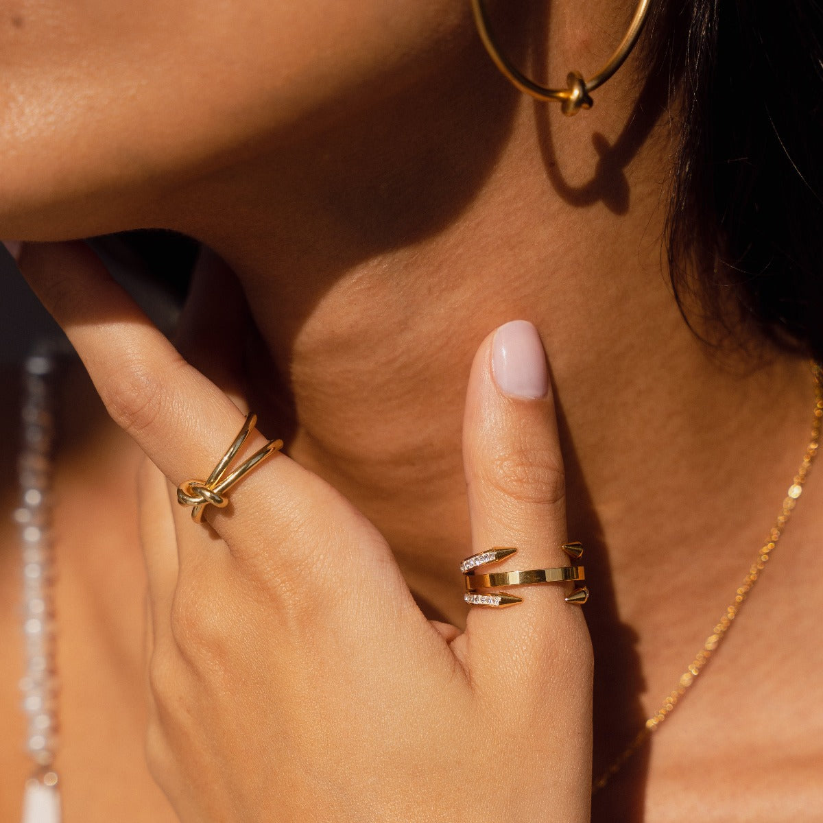 Four Point Nail Stone Ring