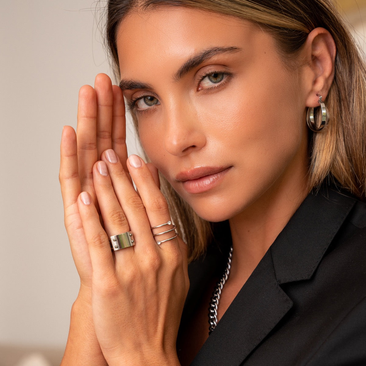 Talia Hoop Earrings - Silver