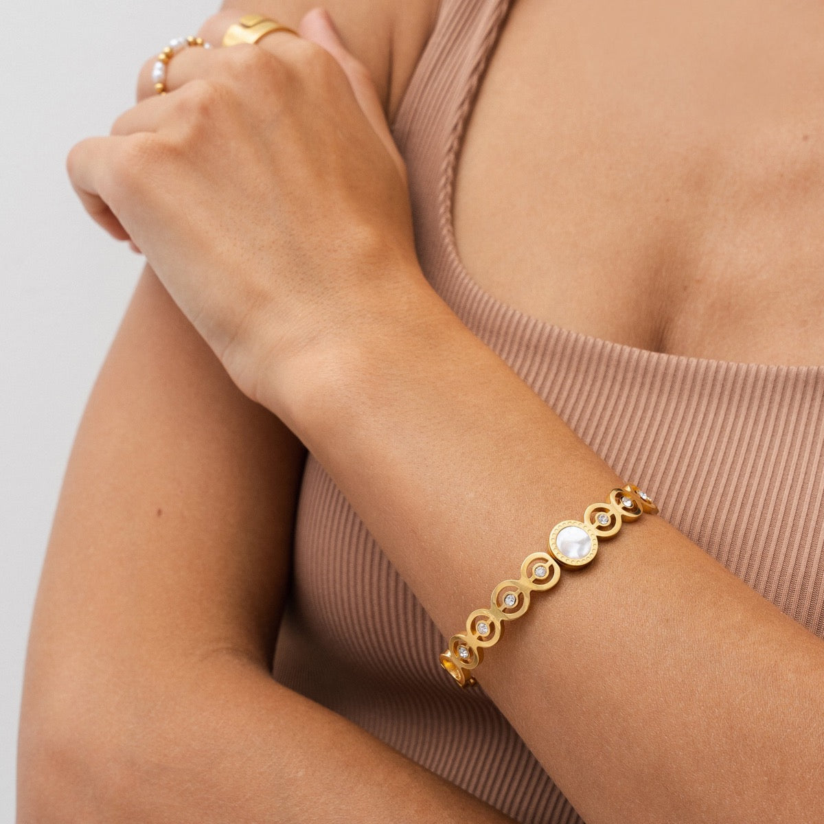 Stone Hive Bangle Bracelet