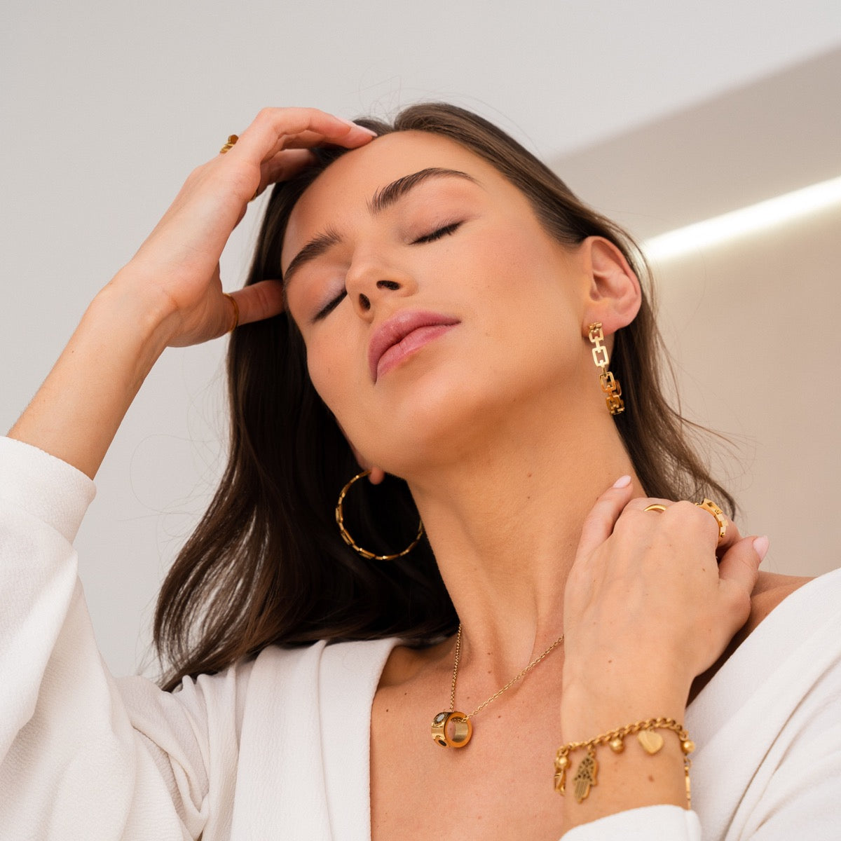 Geometric Hoop Earrings 18K Gold Plated