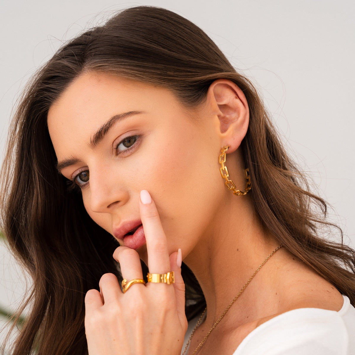 Geometric Hoop Earrings 18K Gold Plated