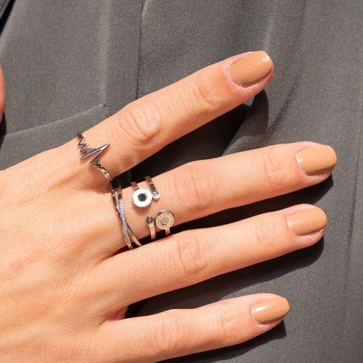 Lucia Stone Ring - Silver