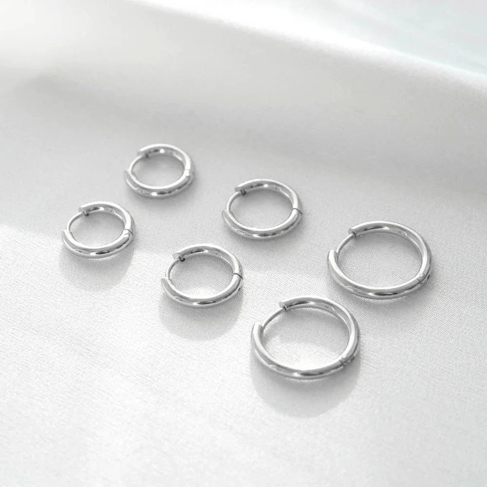 Classic Round Hoops Earrings Set
