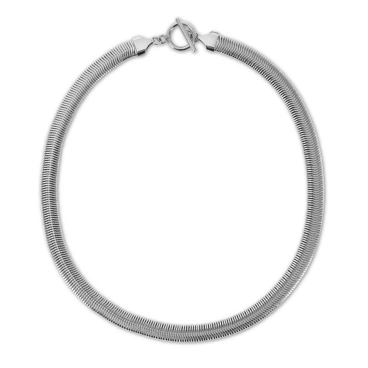 Toggle Snake Chain Necklace- Silver