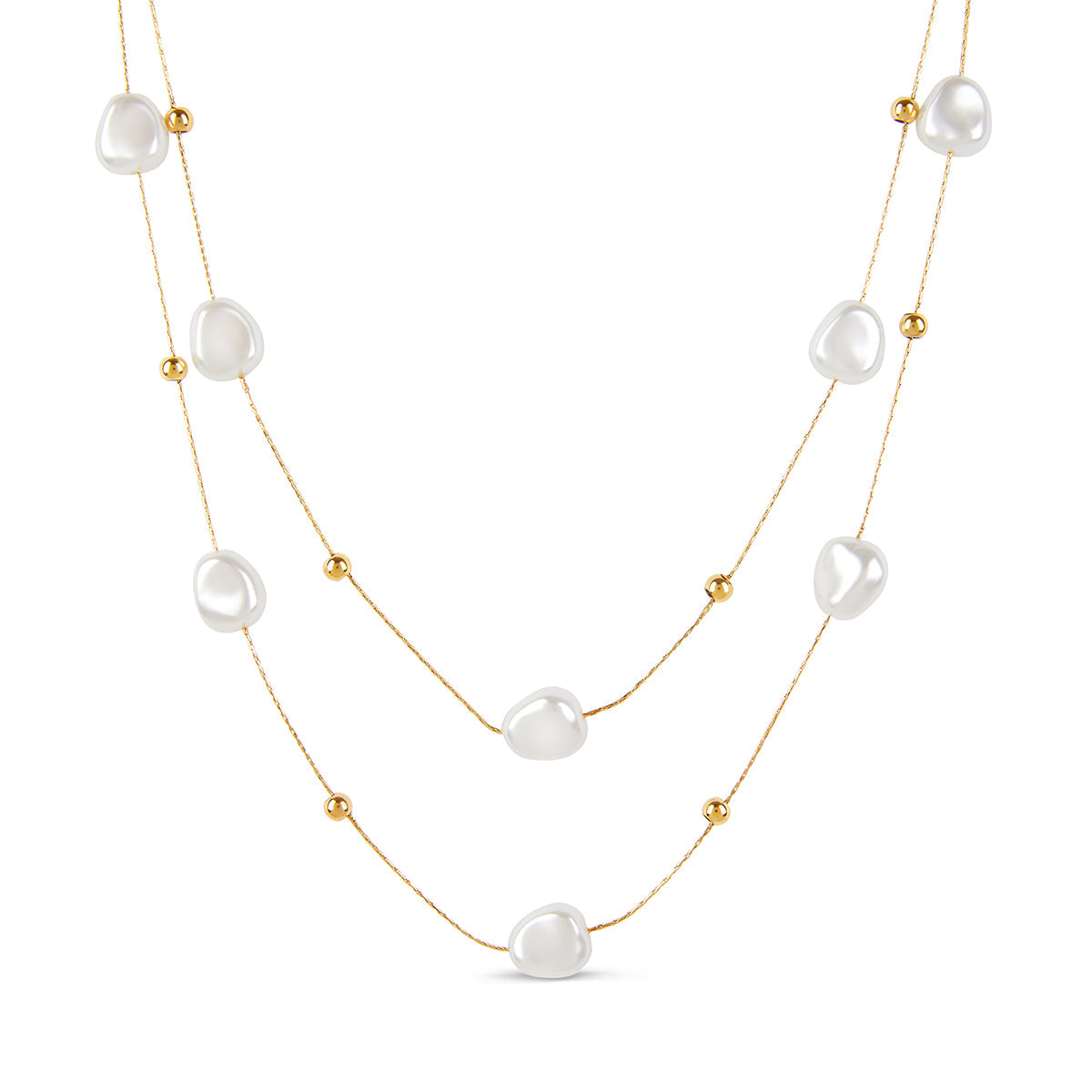 Abstract Pearl Layered Necklace