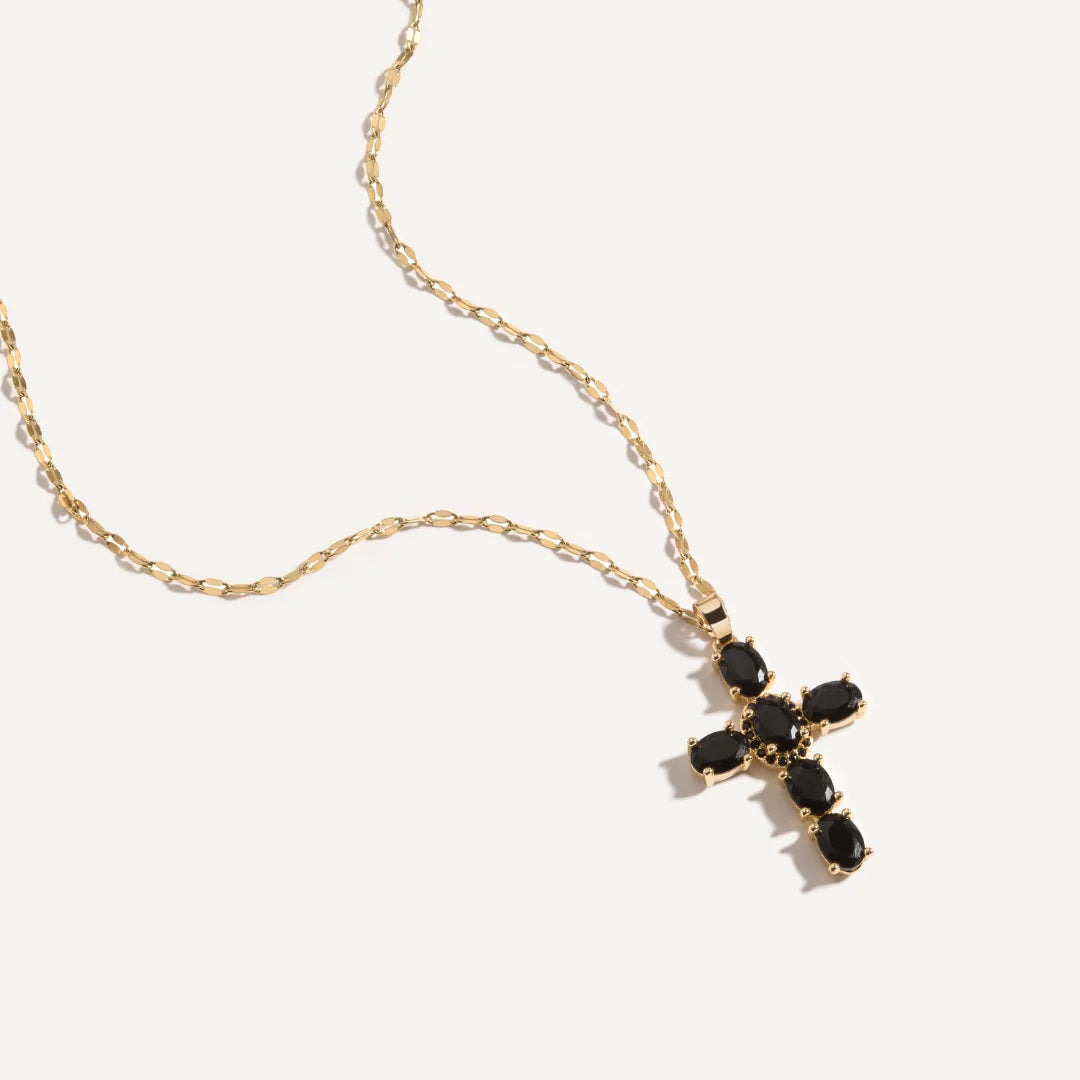Onyx Cross Necklace