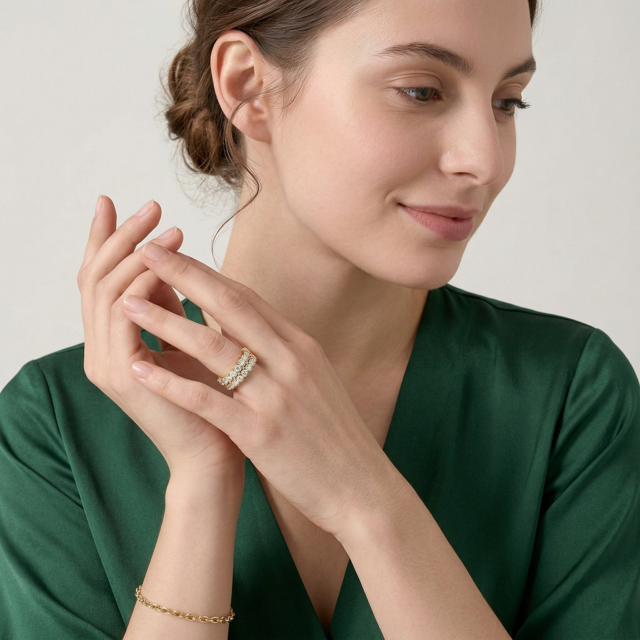 Cassandra Studded Gold Ring