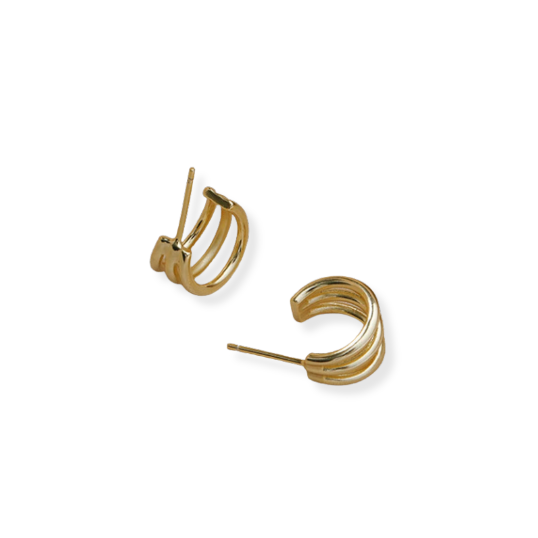 Anwen Three Row Hoop Earrings