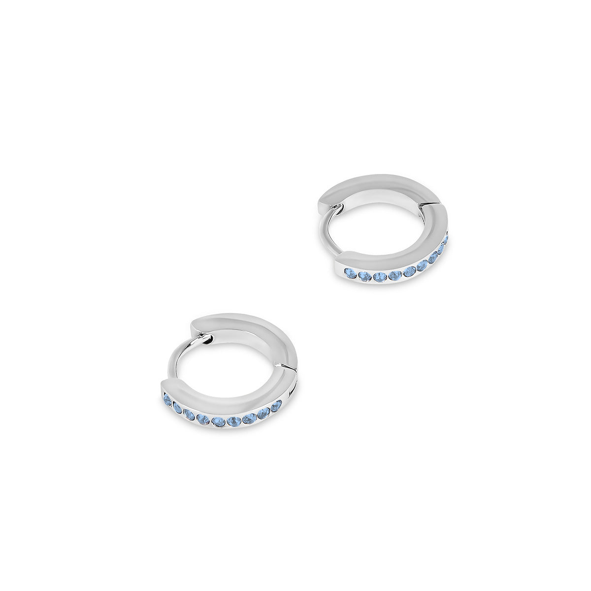 Birthstone Huggie Hoop Earrings - Silver (Select Your Birthstone!)
