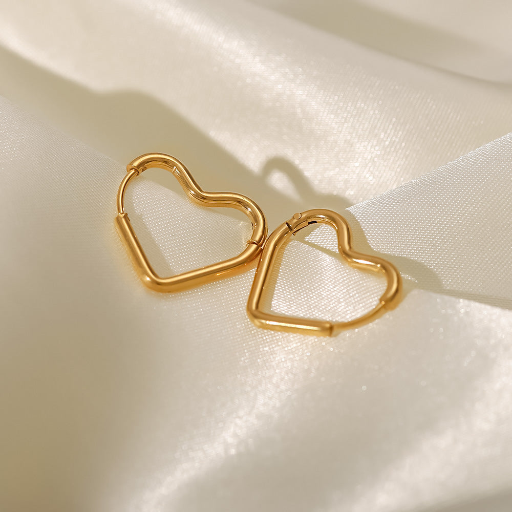 Helena Heart Hoops Earrings