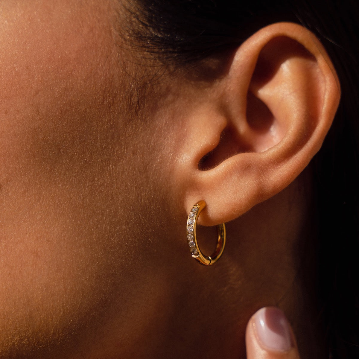 Arielle Stone Hoop Earring