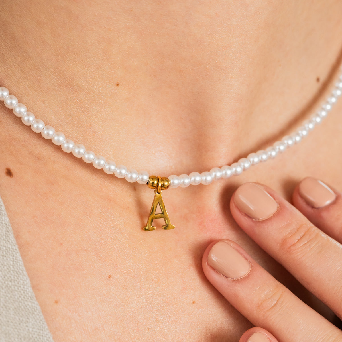 Pearl Initial Necklace
