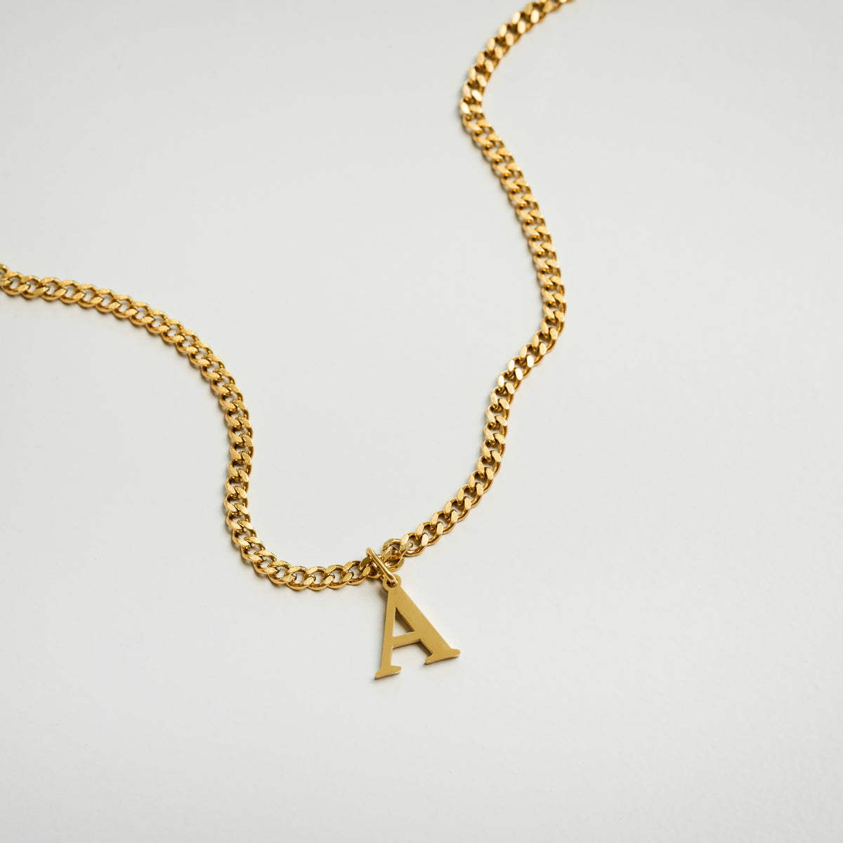 Curb Chain Initial Necklace