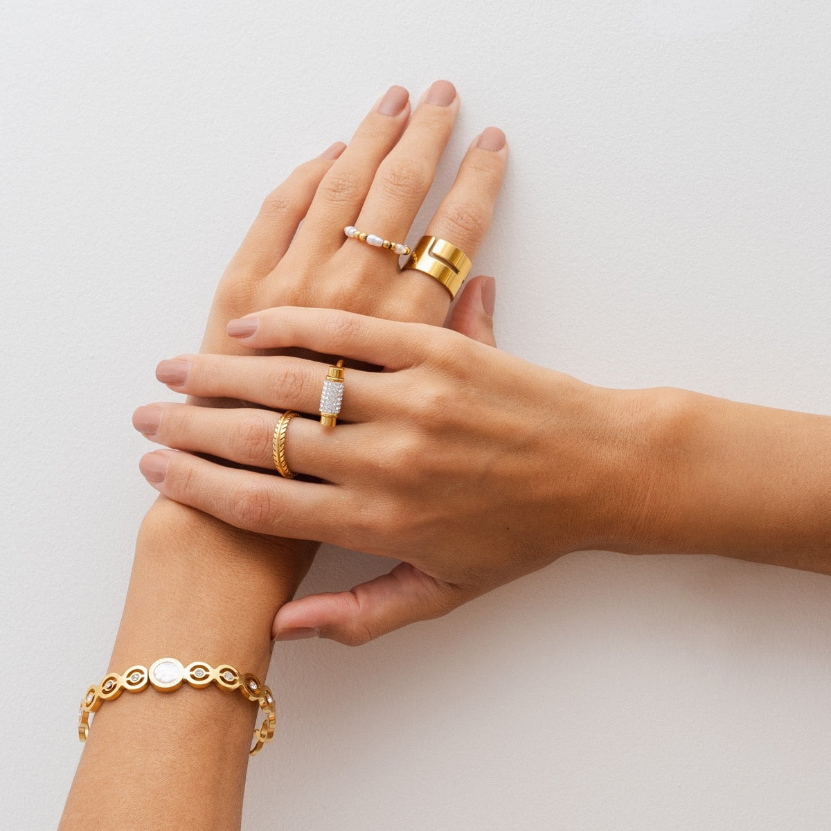 Stone Hive Bangle Bracelet