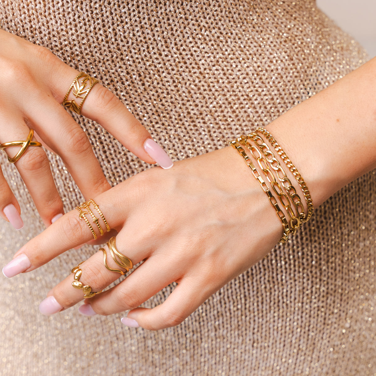 Layered Sculpture Adjustable Ring