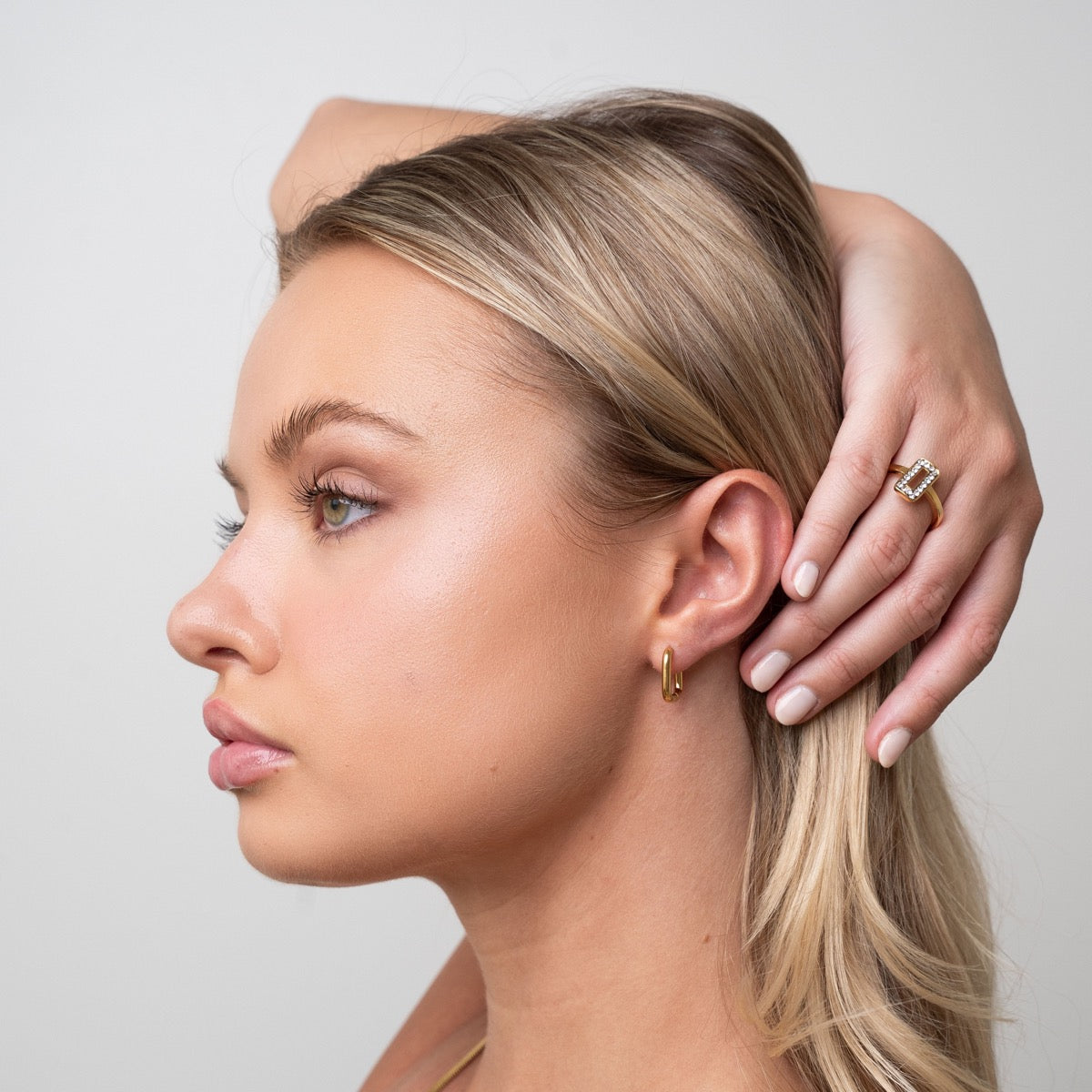 Square Huggie Hoop Earring