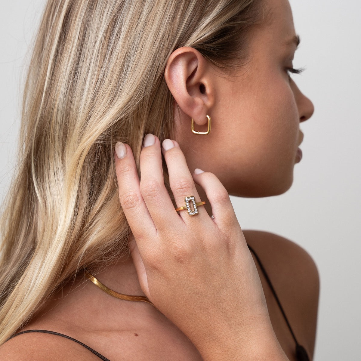 Square Huggie Hoop Earring