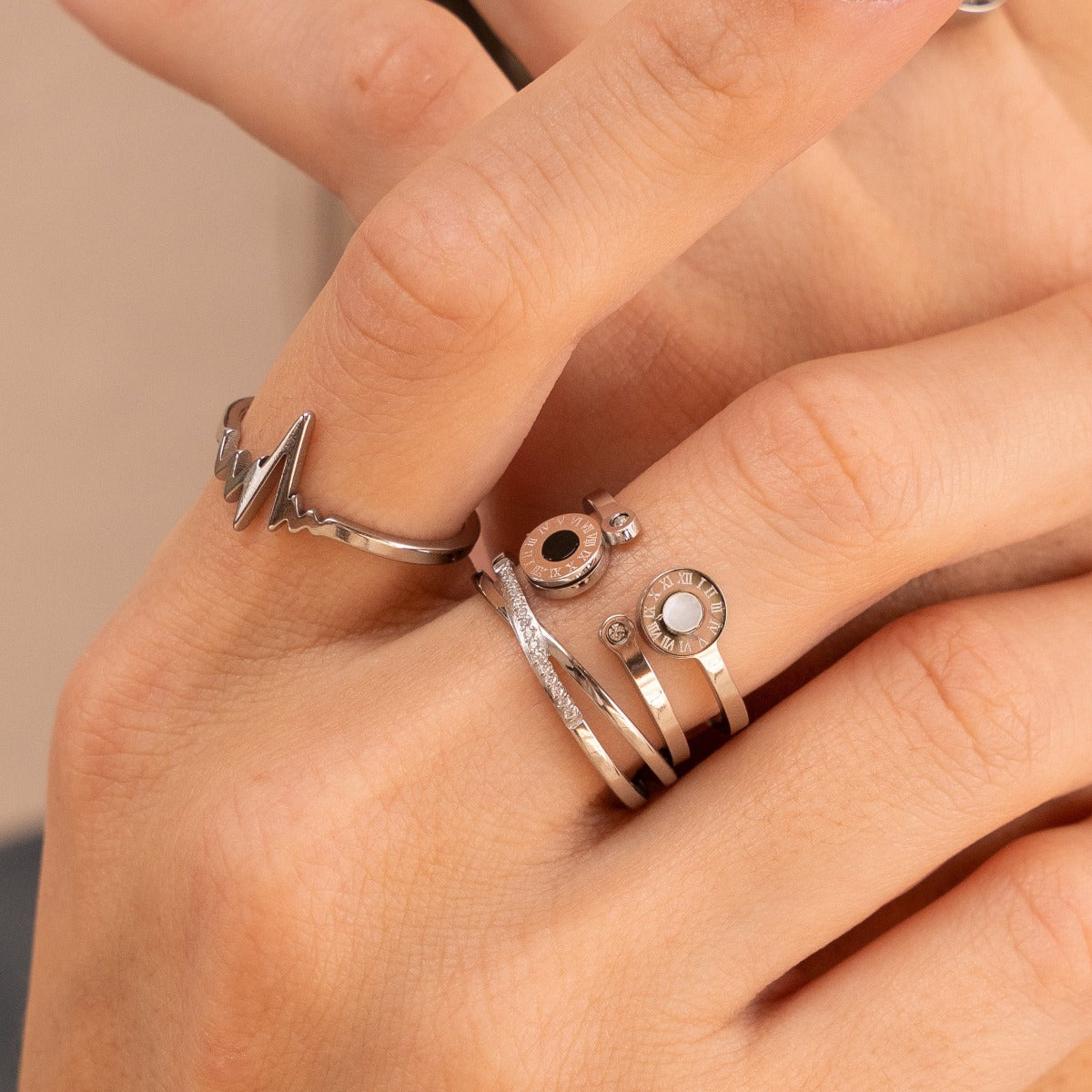 Lucia Stone Ring - Silver