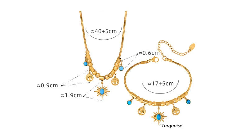 Elara Sun Necklace + Free Bracelet