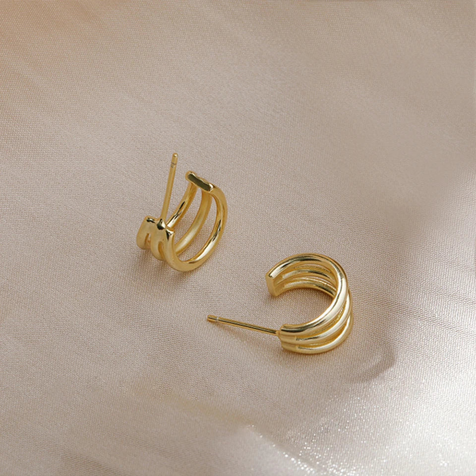 Anwen Three Row Hoop Earrings