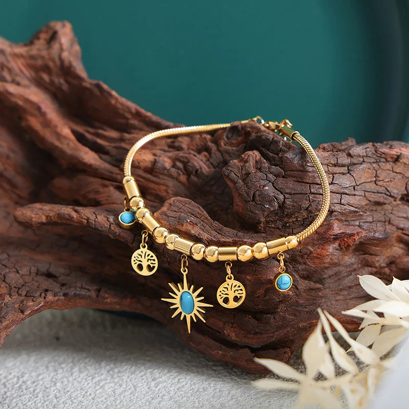 Elara Sun Necklace + Free Bracelet