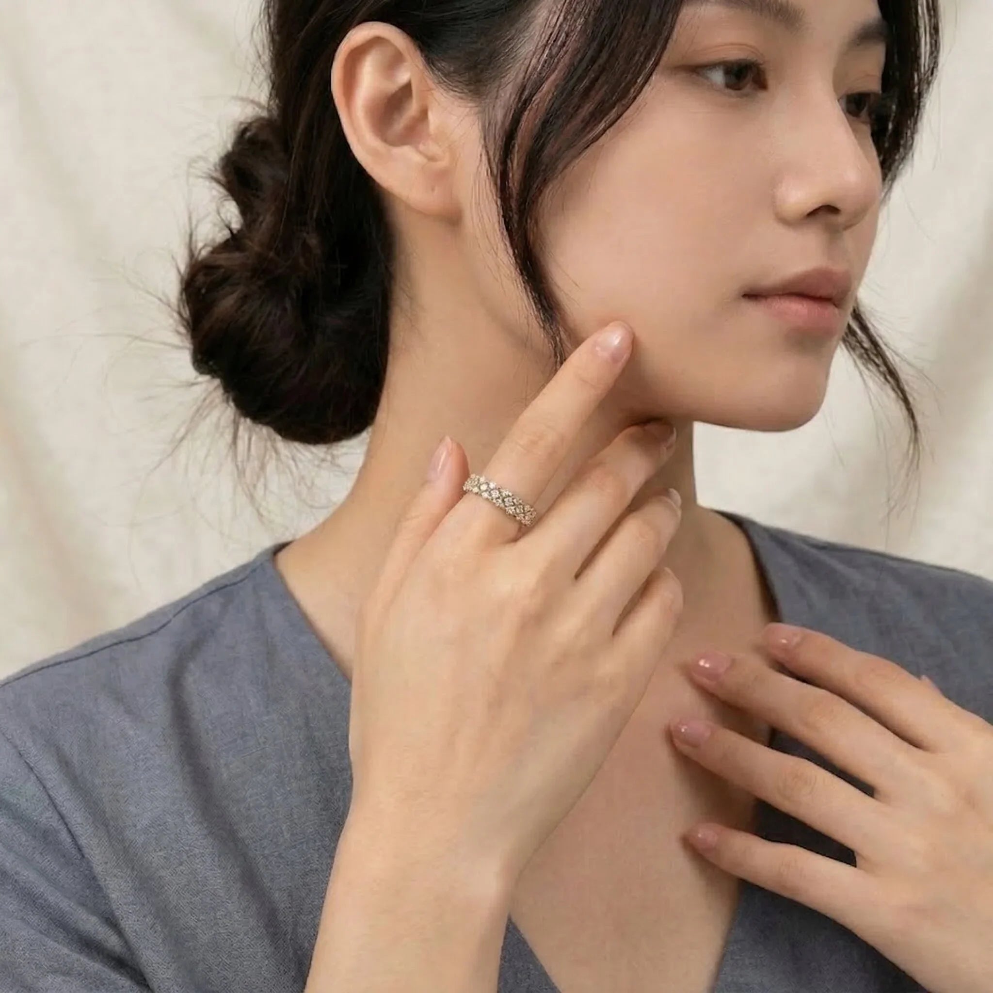 Camille Gold Patterned Ring