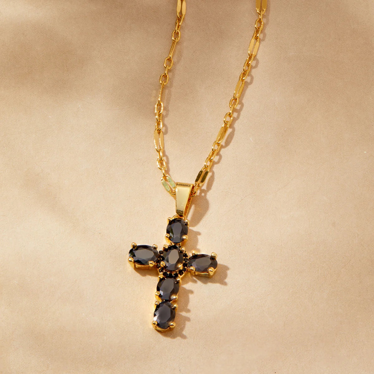 Onyx Cross Necklace